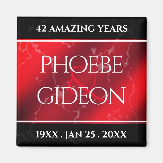 Elegant 42e Jasper Wedding Jubileum Magneet (Voorkant)