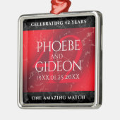 Elegant 42e Jasper Wedding Jubileum Metalen Ornament (Links)