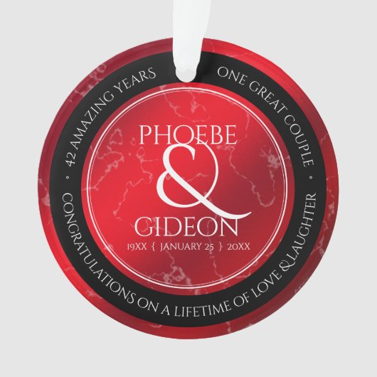 Elegant 42e Jasper Wedding Jubileum Ornament (voorkant)