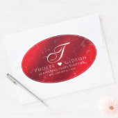 Elegant 42e Jasper Wedding Jubileum Ovale Sticker (Envelop)