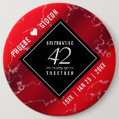 Elegant 42e Jasper Wedding Jubileum Ronde Button 6,0 Cm (Voorkant)