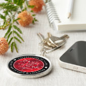 Elegant 42e Jasper Wedding Jubileum Sleutelhanger (Zijkant)