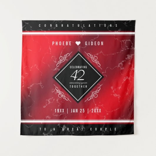 Elegant 42e Jasper Wedding Jubileum Wandkleed (Voorkant)