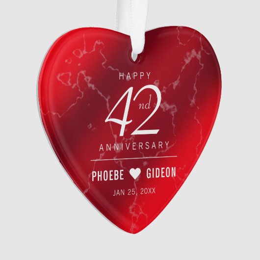 Elegant 42nd Jasper Wedding Anniversary Ornament (voorkant)