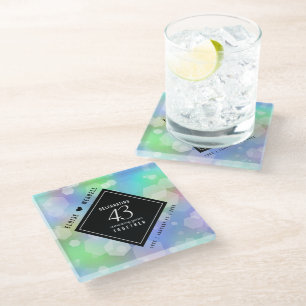 Elegant 43rd Opal Wedding Jubileum Celebration Glazen Onderzetter