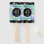 Elegant 43rd Opal Wedding Jubileum Celebration Handwaaier (Voorkant en achterkant)