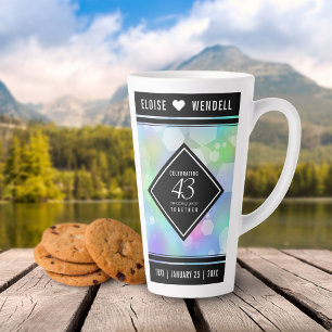 Elegant 43rd Opal Wedding Jubileum Celebration Latte Mok