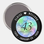 Elegant 43rd Opal Wedding Jubileum Celebration Magneet (Voorkant / Achterkant)