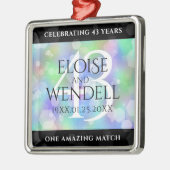 Elegant 43rd Opal Wedding Jubileum Celebration Metalen Ornament (Links)