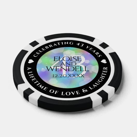 Elegant 43rd Opal Wedding Jubileum Celebration Poker Chips (Enkel)