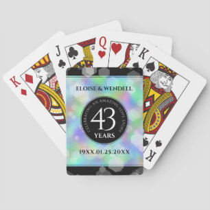 Elegant 43rd Opal Wedding Jubileum Celebration Pokerkaarten