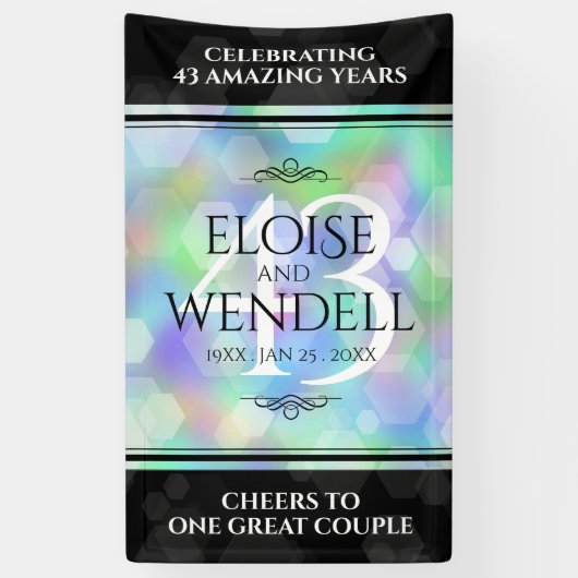Elegant 43rd Opal Wedding Jubileum Celebration Spandoek (Verticaal)