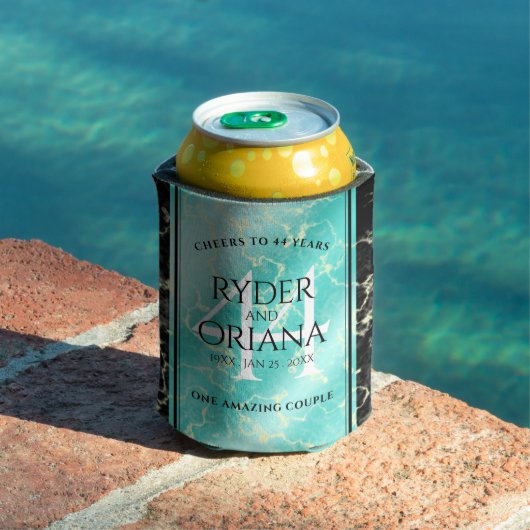 Elegant 44th Turquoise Wedding Jubileum Blikjeskoeler (Insitu Zwembad)