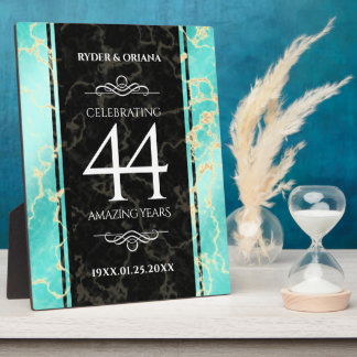 Elegant 44th Turquoise Wedding Jubileum Fotoplaat
