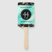 Elegant 44th Turquoise Wedding Jubileum Handwaaier (Achterkant)