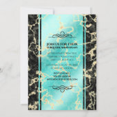 Elegant 44th Turquoise Wedding Jubileum Kaart (Achterkant)