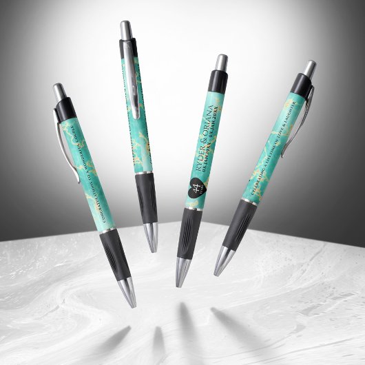 Elegant 44th Turquoise Wedding Jubileum Pen