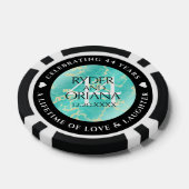 Elegant 44th Turquoise Wedding Jubileum Poker Chips (Enkel)