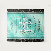 Elegant 44th Turquoise Wedding Jubileum Wandkleed (Voorkant (horizontaal))