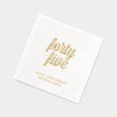 Élégant 45e anniversaire Mariage d'or serviettes à (Gauche)