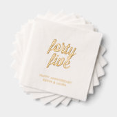 Élégant 45e anniversaire Mariage d'or serviettes à (Insitu (empilé))