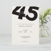 Elegant 45th Birthday Invitation - Minimal Style (Debout devant)