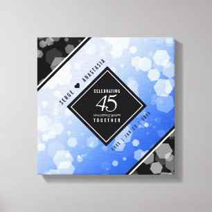 Elegant 45th Sapphire Wedding Jubileum Canvas Afdruk