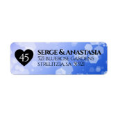 Elegant 45th Sapphire Wedding Jubileum Etiket (Voorkant)