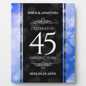 Elegant 45th Sapphire Wedding Jubileum Fotoplaat (Voorkant)