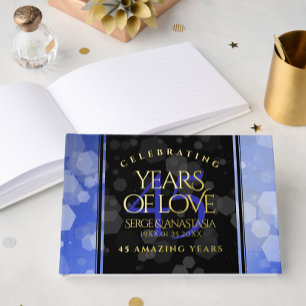 Elegant 45th Sapphire Wedding Jubileum Gastenboek