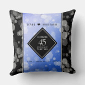 Elegant 45th Sapphire Wedding Jubileum Kussen (Achterkant)