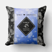 Elegant 45th Sapphire Wedding Jubileum Kussen (Voorkant)