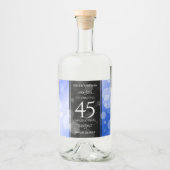 Elegant 45th Sapphire Wedding Jubileum Likeurfles Etiket (Voorkant)