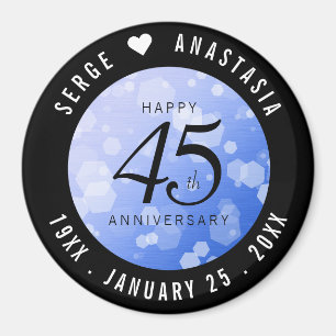 Elegant 45th Sapphire Wedding Jubileum Magneet