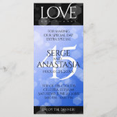 Elegant 45th Sapphire Wedding Jubileum Menu (Achterkant)