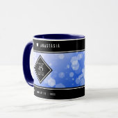 Elegant 45th Sapphire Wedding Jubileum Mok (Voorkant links)