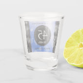 Elegant 45th Sapphire Wedding Jubileum Shot Glas (Achterkant)