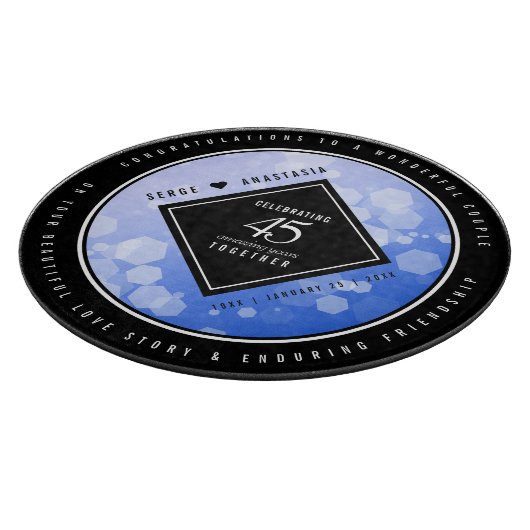 Elegant 45th Sapphire Wedding Jubileum Snijplank (Hoek)