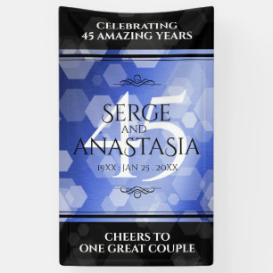 Elegant 45th Sapphire Wedding Jubileum Spandoek