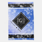 Elegant 45th Sapphire Wedding Jubileum Theedoek (Verticaal)