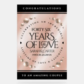 Elegant 46th Pearl Wedding Jubileum Celebration Acryl Bord (Voorkant)