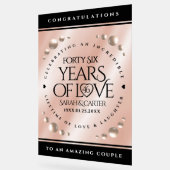 Elegant 46th Pearl Wedding Jubileum Celebration Acryl Bord (Hoek)