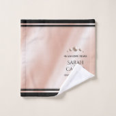 Elegant 46th Pearl Wedding Jubileum Celebration Bad Handdoek (Wasdoekje)