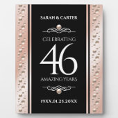 Elegant 46th Pearl Wedding Jubileum Celebration Fotoplaat (Voorkant)