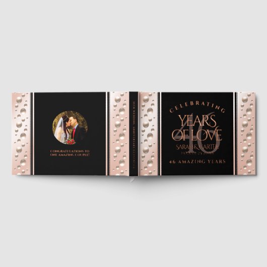 Elegant 46th Pearl Wedding Jubileum Celebration Gastenboek (Volledig)