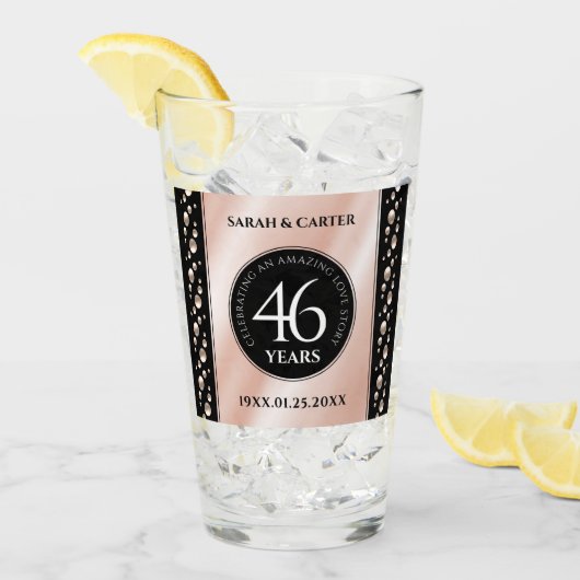 Elegant 46th Pearl Wedding Jubileum Celebration Glas (Voorkant ijs)