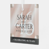 Elegant 46th Pearl Wedding Jubileum Celebration Glas Ornament (Voorkant links)