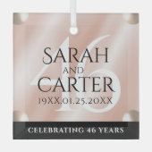 Elegant 46th Pearl Wedding Jubileum Celebration Glas Ornament (Voorkant)