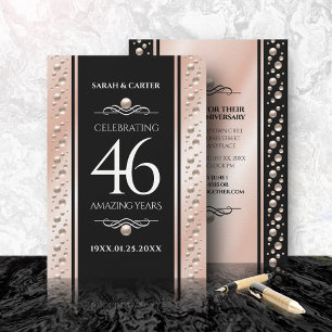 Elegant 46th Pearl Wedding Jubileum Celebration Kaart