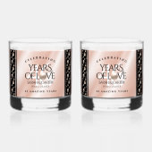 Elegant 46th Pearl Wedding Jubileum Celebration Whisky Glas (Achterkant)